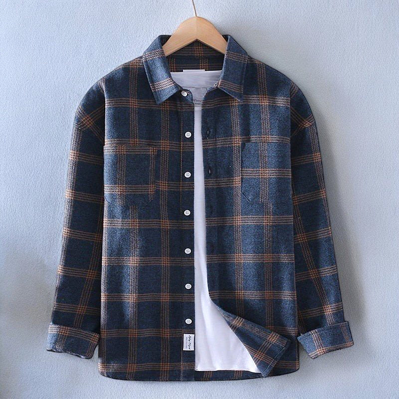 Marcus | Premium Plaid Shirt Blue Shirts