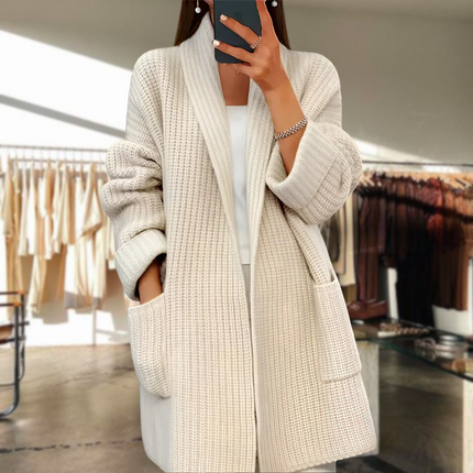 Amelia | Classy Cardigan Beige One Size (Fits All) Cardigans