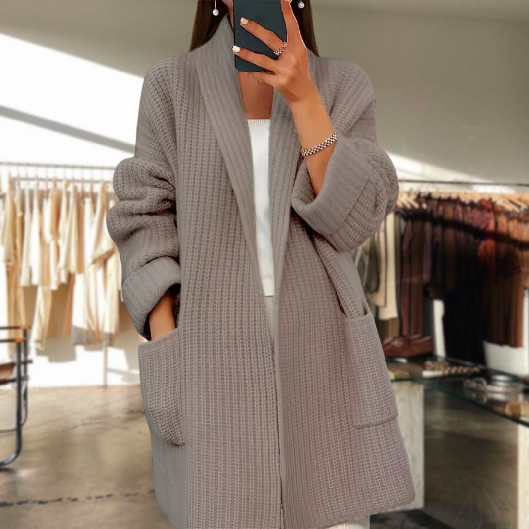 Amelia | Classy Cardigan Khaki One Size (Fits All) Cardigans