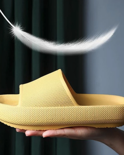 Plush Paradise Slides Yellow Shoes