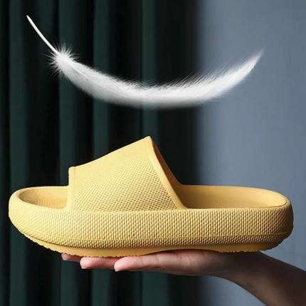 Plush Paradise Slides Yellow Shoes