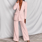 Elegant Women's Blazer and Pants Set Light pink Blazer