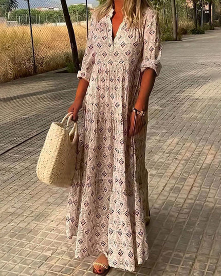 Christel | Elegant Belly-Covering Dress Pink Dresses