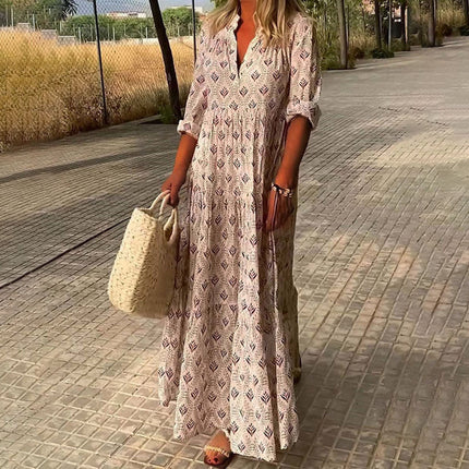 Christel | Elegant Belly-Covering Dress Pink Dresses