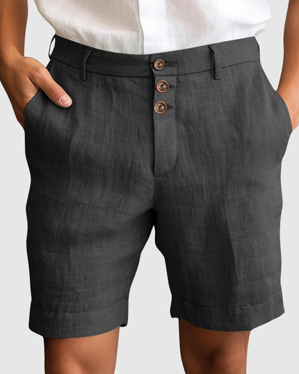 "Portofino Nights" Refined Shorts Gray Linen shorts
