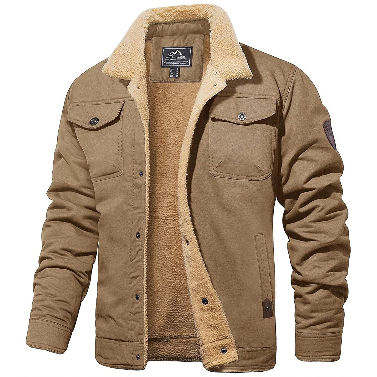 Premium Fleece Bomber Jacket Khaki Bomber Jacket