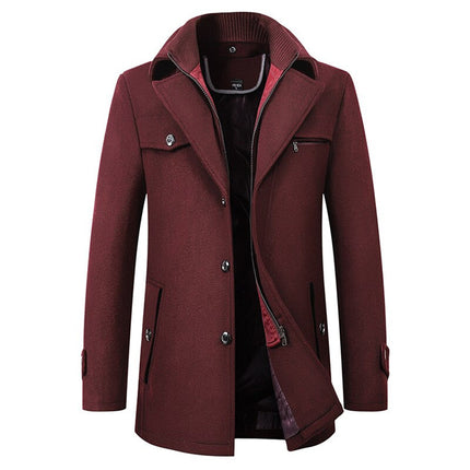 Men's Long Stylish Parka Winter Jacket Wine red Jacket