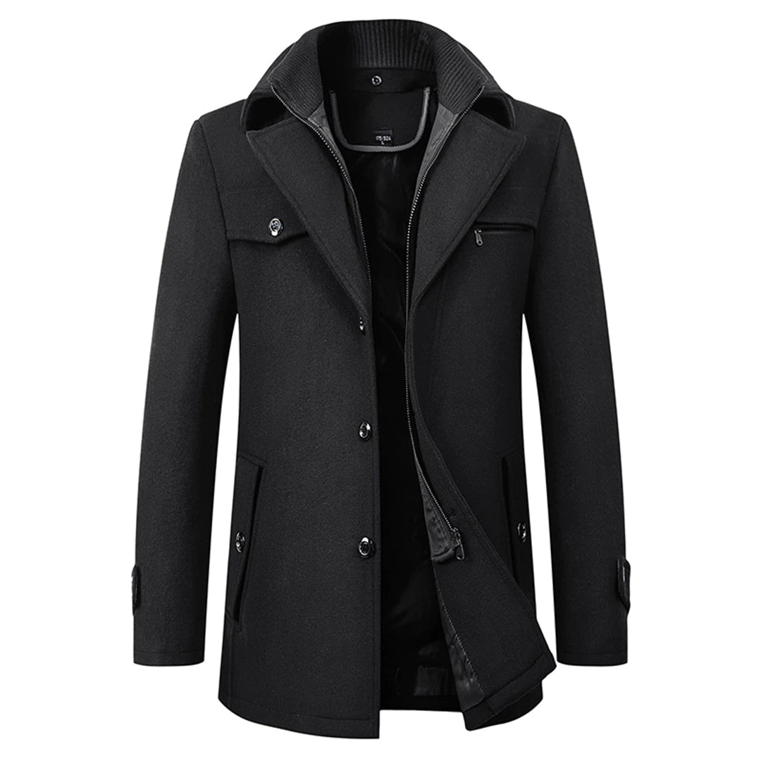 Men's Long Stylish Parka Winter Jacket Black Jacket