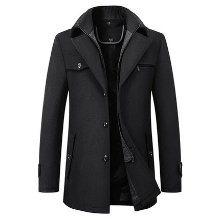 Men's Long Stylish Parka Winter Jacket Black Jacket