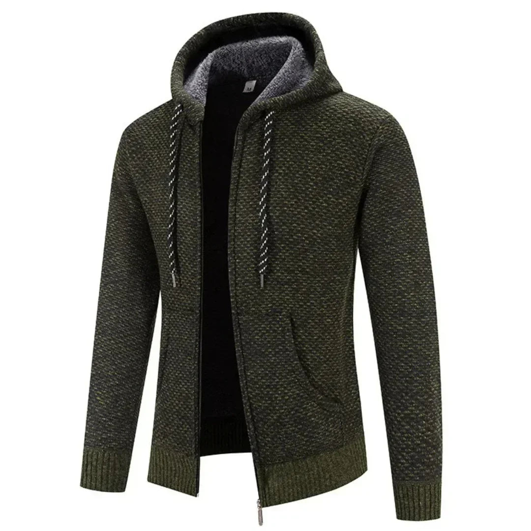 Micky | Zipper Sweater With Hood Green