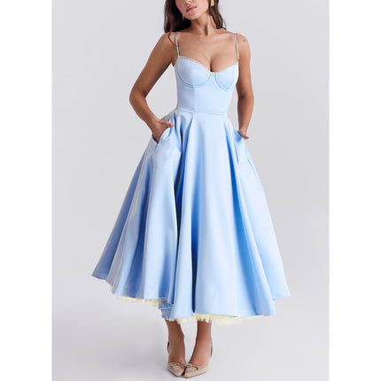 Puffy Long Maxi Dress – Flattering Volume & Comfort Blue Dress