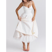 Puffy Long Maxi Dress – Flattering Volume & Comfort White Dress