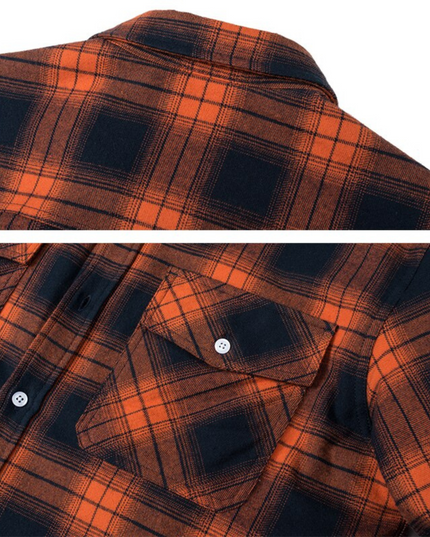 Men's Fleece-Lined Plaid Shirt Jacket Men Shirts
