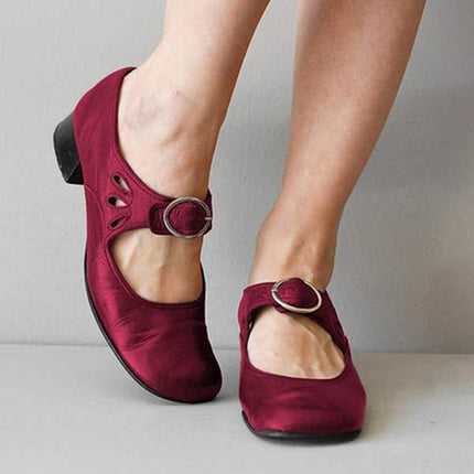 Jeni | Leather Sandals Red