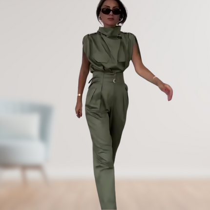 Fin | Elegant and sophisticated 2-piece set Army green Two Pieces Sets