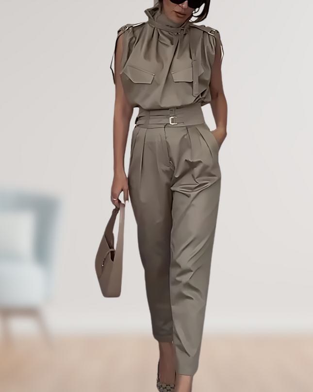 Fin | Elegant and sophisticated 2-piece set Brown Two Pieces Sets