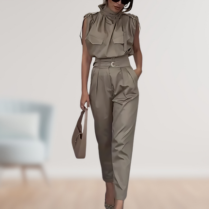 Fin | Elegant and sophisticated 2-piece set Brown Two Pieces Sets