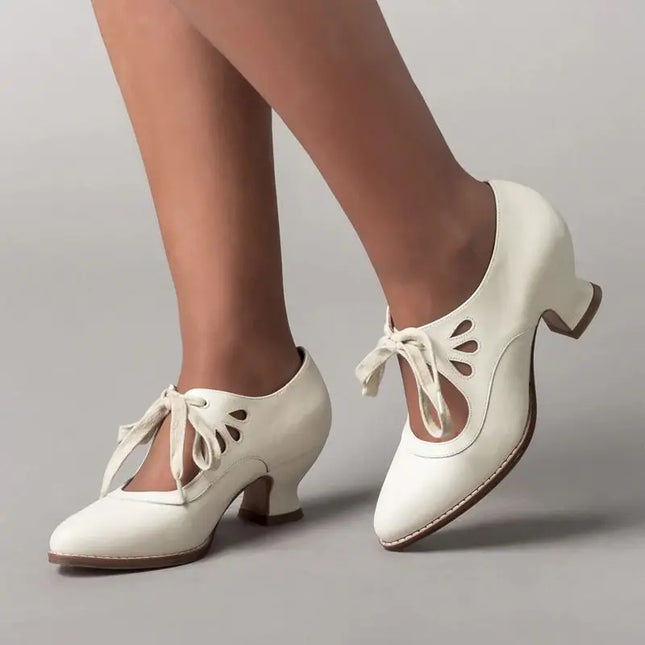 Angela | Orthopedic Leather Heeled Sandals White
