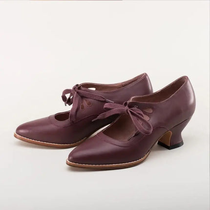 Angela | Orthopedic Leather Heeled Sandals Red Orthopedic Heels