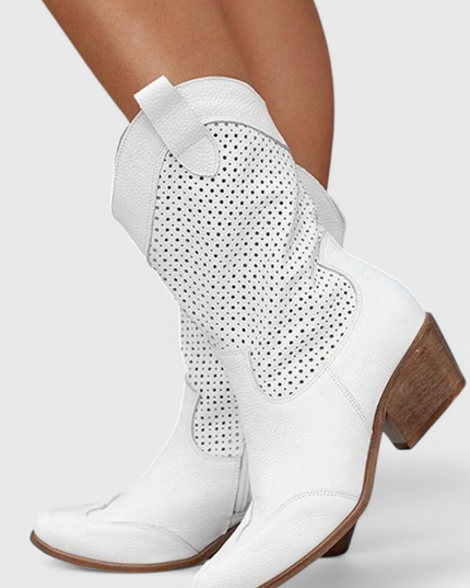 Anna Modern Cowboy Boots with Side Zip Women All Seasons Shoes