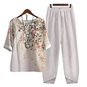 Rhea | Effortless chic shirt and pant set White