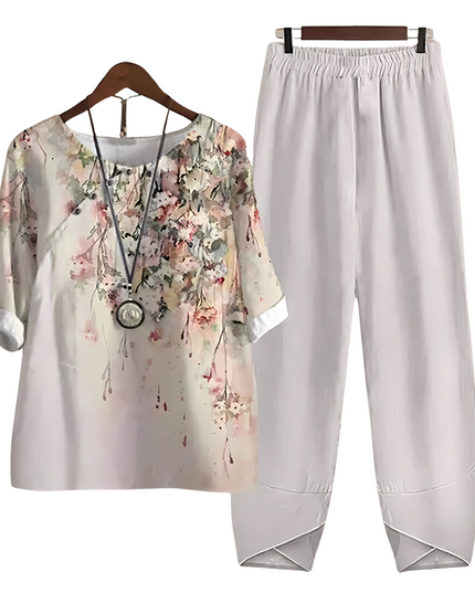 Rhea | Effortless chic shirt and pant set White