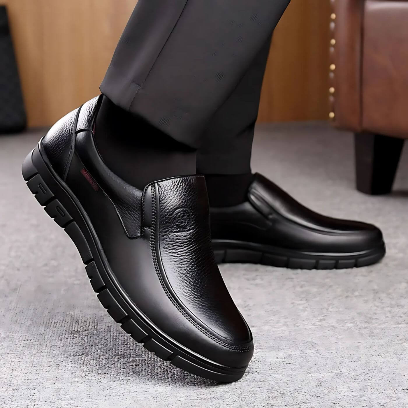Massimo | Elegant slip-on shoes Black