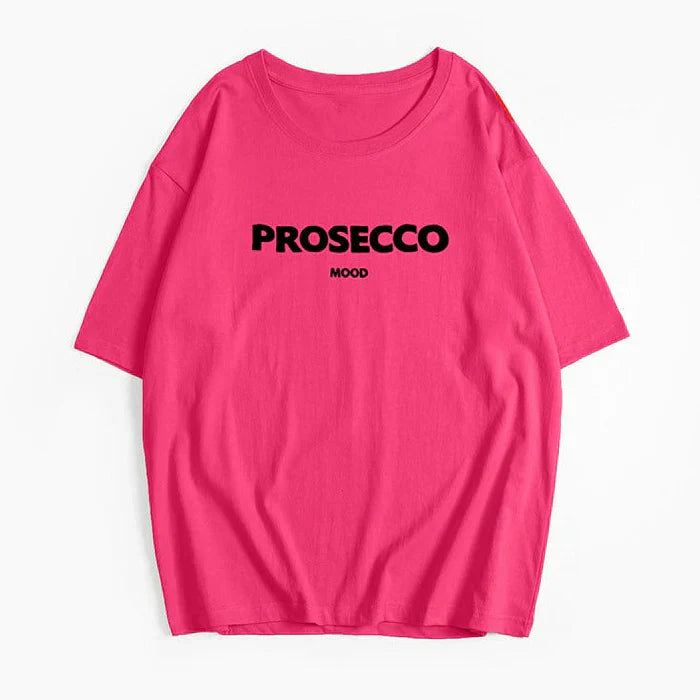 Prosecco Mood | Oversized Streetwear Cotton T-shirt Pink