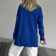 Elegant Split-Hem Turtleneck Sweater Sweater