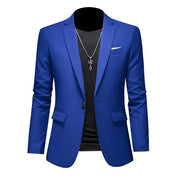 Men's Stylish Single-Breasted Blazer Blue Blazer