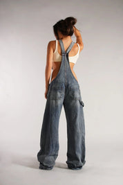 Camouflage Deep-V Denim Overalls Women Jumpsuit
