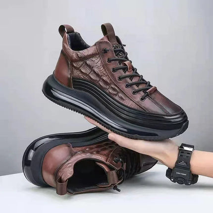 Textured Rugged Street Sneakers Dark Brown Casual shoes