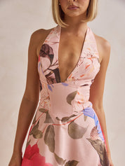 Plunging V-Neck Maxi Dress (Printed) Dresses