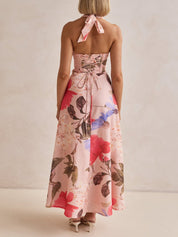 Plunging V-Neck Maxi Dress (Printed) Dresses