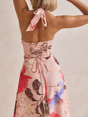 Plunging V-Neck Maxi Dress (Printed) Dresses