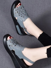 Belle™ | Arch-Supporting Wedge Sandals Blue Shoes & Sandals
