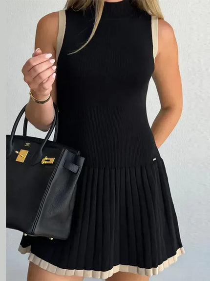 Soraya™ | Slimming Knitted Mini Dress Plain Black Dresses