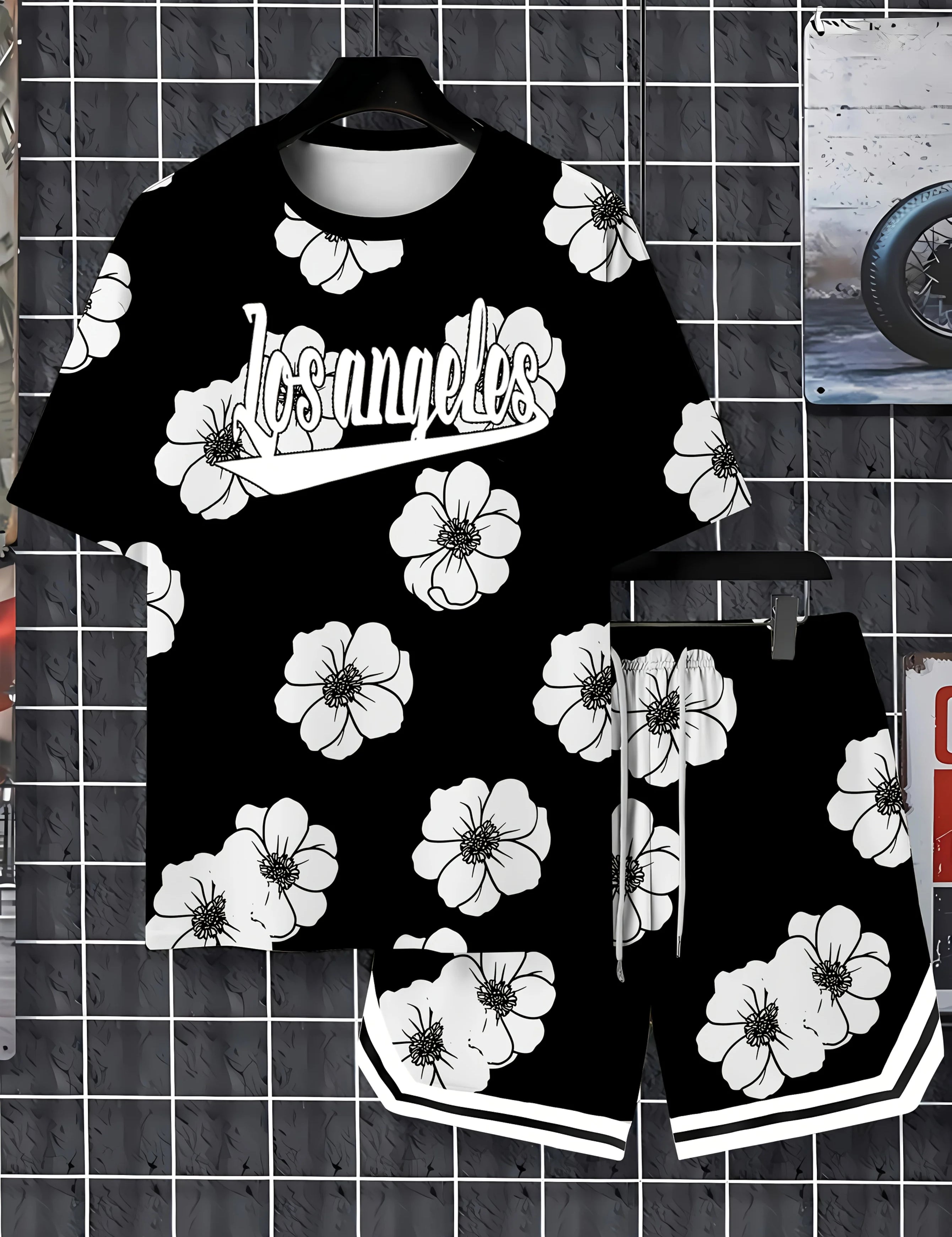 Men's 3D Print Casual Set Two Piece Outfits