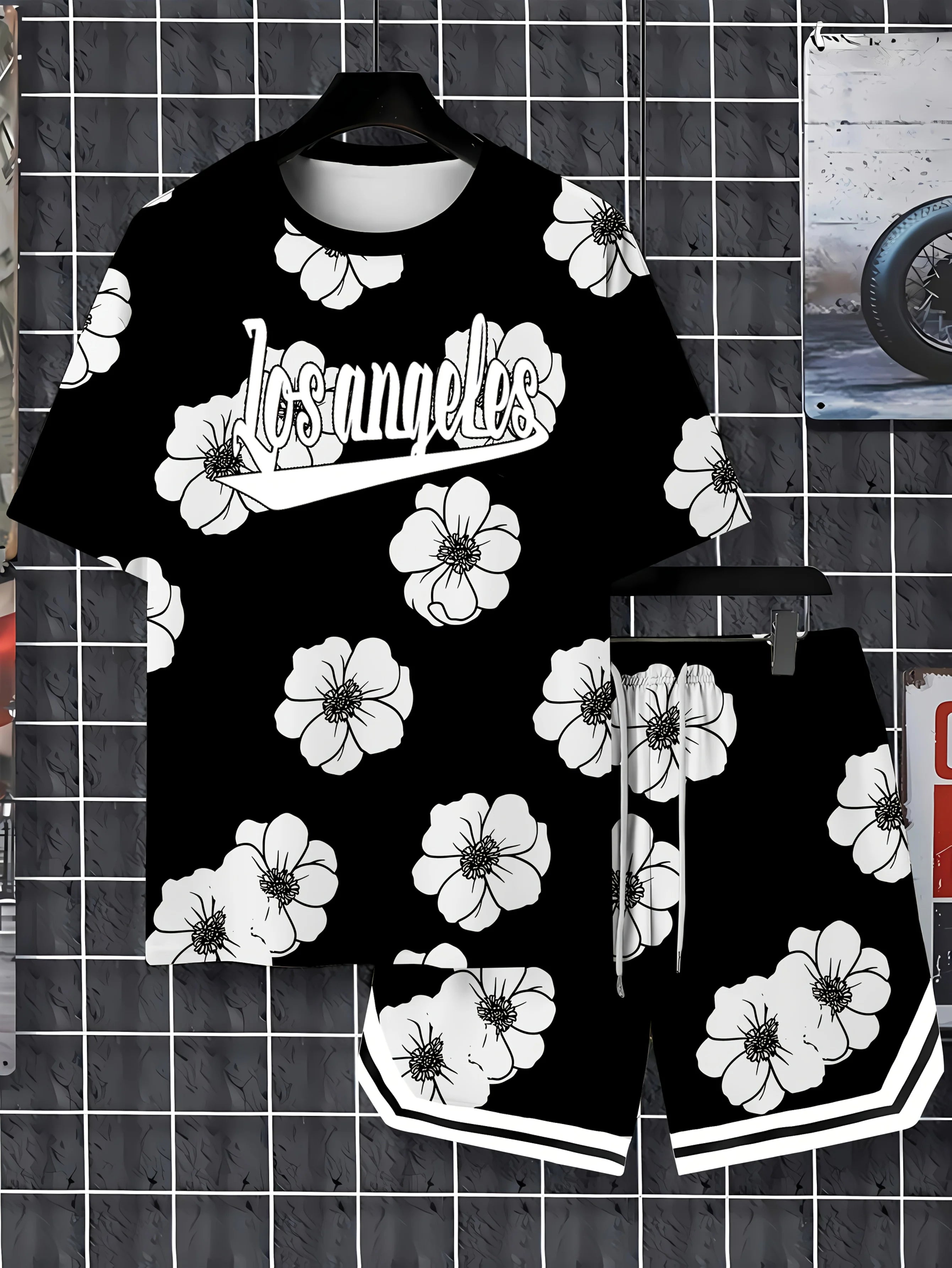 Men's 3D Print Casual Set Two Piece Outfits