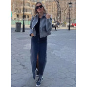 Chic Heather™ | Wool Cropped Jacket Coat