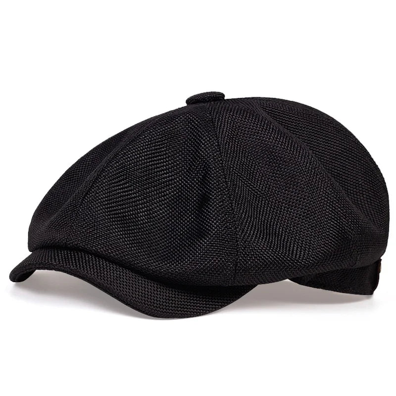 Unisex Casual Newsboy Hats black One Size Hats