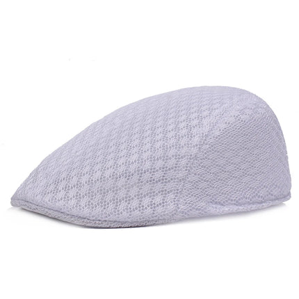 Breathable Mesh Newsboy Cap White Hats