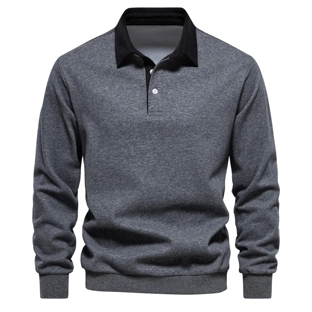 Darren | Timeless Polo Pullover Dark Grey
