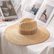 New 2024 Belt Strap Straw Sun Hat For Women Fashion Vacation Beach UV Hats Summer Wide Brim Travel Panama Hats Outdoor Wholesale Illustrated Ribbon02