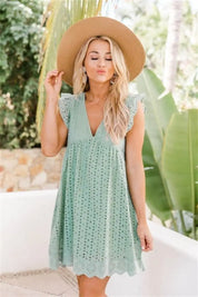 Divine™ | Luxury Lace Romper Dress Green Dresses