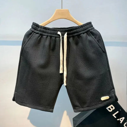Wave Pattern Men’s Gym Shorts Black Shorts