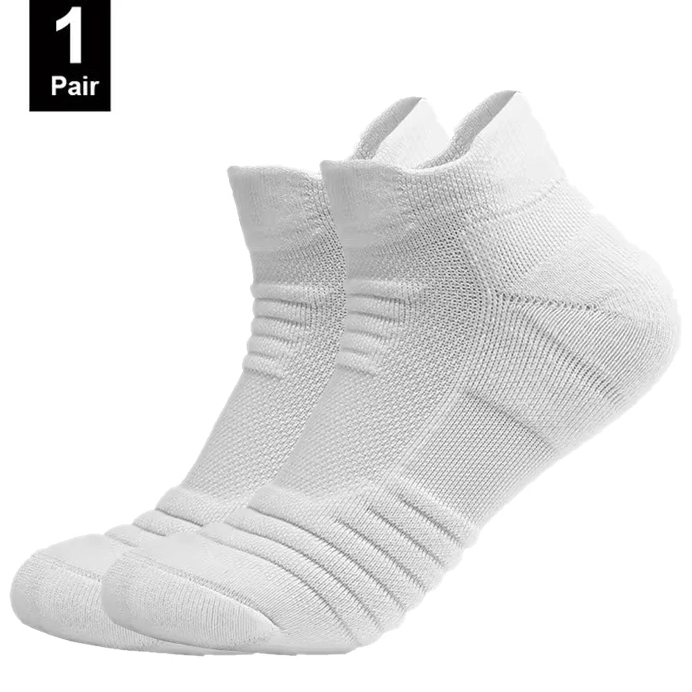 Men’s Anti-Slip Cotton Sports Socks – Breathable, Odor-Free 1Pair-short-white Men's Accessories
