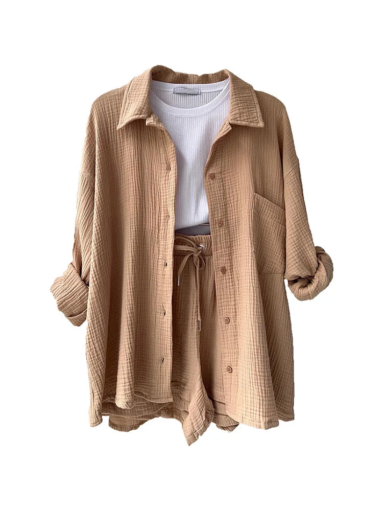 Carmen™ | Casual Cotton Set for Women Kahki