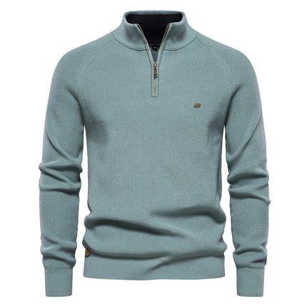 Max | Stylish Zip-Up Sweater Turqoise