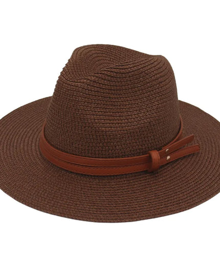 Breathable Straw Panama Sun Hat Brown Hats